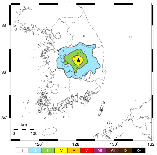 경북 상주에서 지진이 발생했다.[자료=기상청]