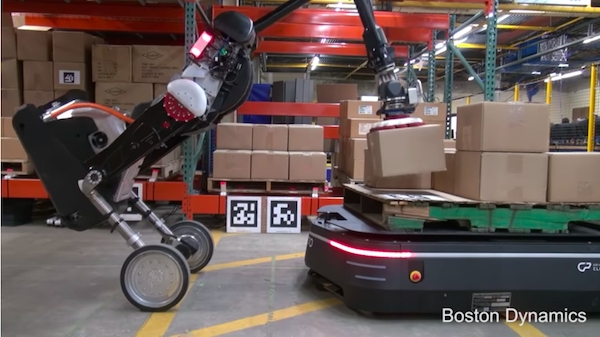 정확도를 요하는 단순반복적 업무에 투입되는 로보틱스 기술은 계속 성장세를 보이고 있다. 보스톤 다이내믹스의 창고물류 자동화 로봇. Courtesy: Boston Dynamics