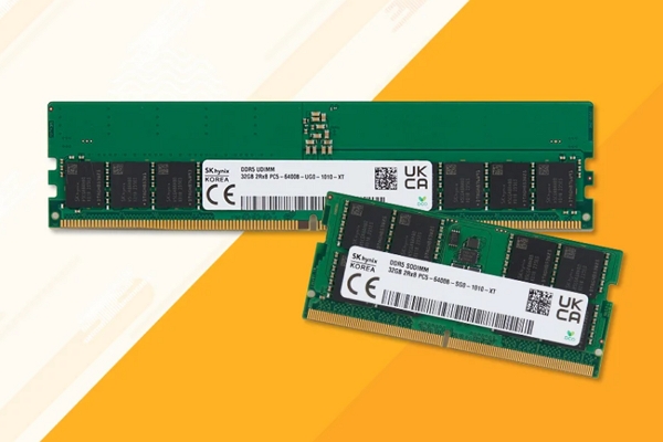 SK하이닉스의 DDR5 6400Mbps 속도의 32GB UDIMM(위), SODIMM(아래). [사진=SK하이닉스]