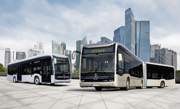 순수 건전지-전기 구동 도시구간 버스 메르체데스-벤츠 ‘e치타로(eCitaro)’ 모델. Courtesy: Daimler Buses